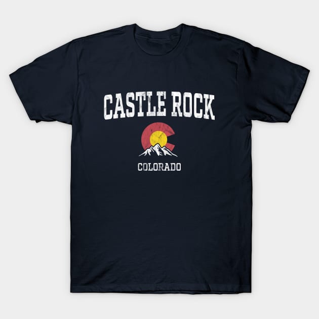 Castle Rock Colorado CO Vintage Athletic Mountains T-Shirt by TGKelly